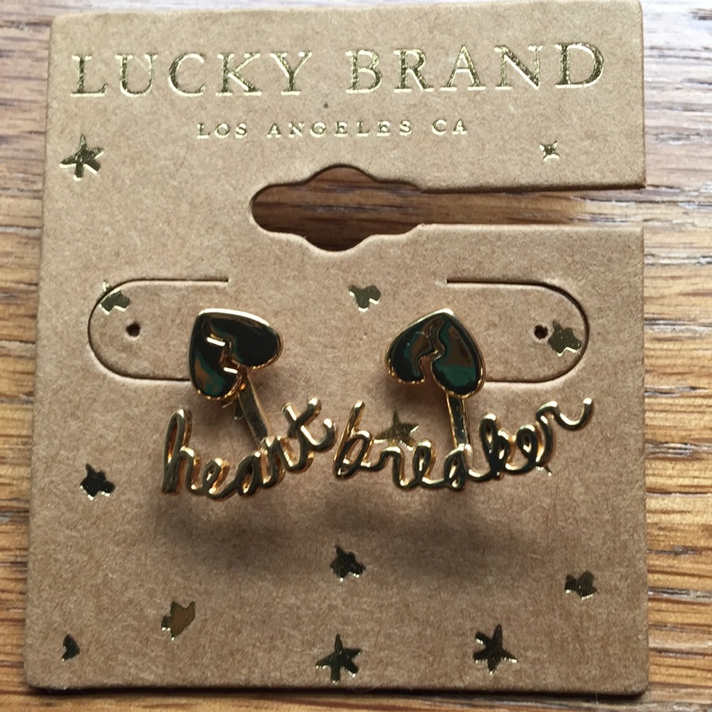 Lucky Brand  gold Heartbreaker ear jacket
